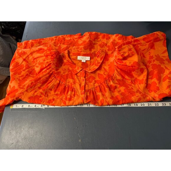 Charter Club Luxury Linen Blend  Blouse‎ SZ PL  Orange Beach Resort Lagenlook - Picture 3 of 8